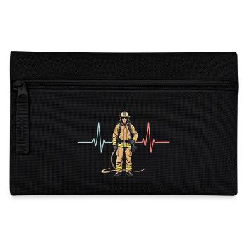 Feuerwehrmann Herzschlag Feuerwehr sprüchen - Federtasche - Schwarz - Vorne
