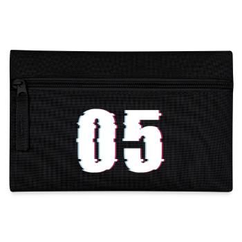 Five 5 Five 05 Number Effect Distorted Number - Pencil Case - black - Front