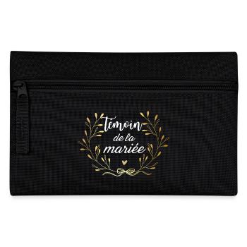 Témoin de la mariée couronne doré - Trousse - noir - Devant