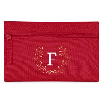 Buchstabe f Goldene Blumenkrone - Federtasche - Rot - Vorne