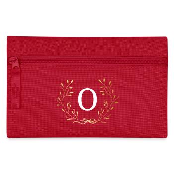Lettre o couronne Floral doré - Trousse - rouge - Devant