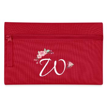Buchstabe w Blumen - Federtasche - Rot - Vorne
