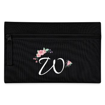 Letter w flowers - Pencil Case - black - Front
