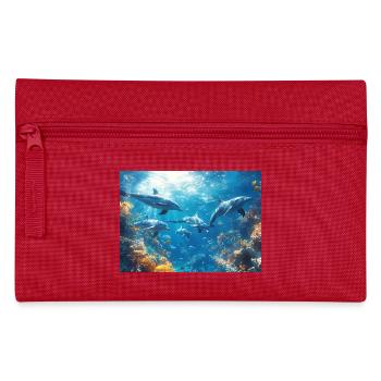 Dauphin Grand dauphin Mammifère marin École de dauphins - Trousse - rouge - Devant