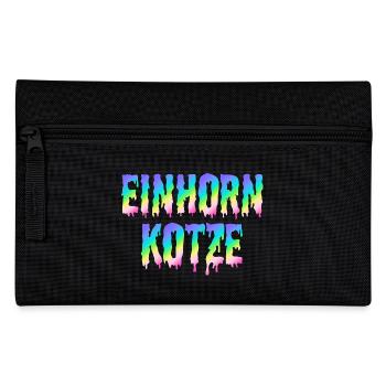 Einhorn Kotze lustiger Schriftzug Regenbogen - Federtasche - Schwarz - Vorne