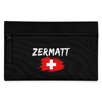 Zermatt Switzerland Flag - Pencil Case - black - Front