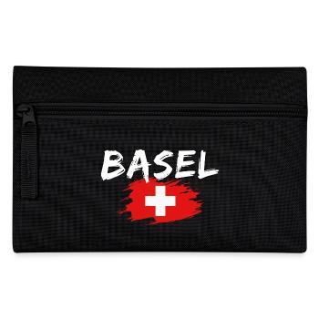 Basel Switzerland Flag - Pencil Case - black - Front