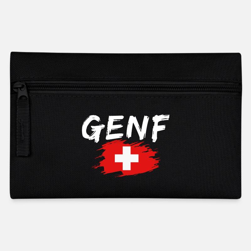 Genf Flagge Schweiz - Federtasche - Schwarz