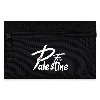 Free palestine text - Federtasche - Schwarz - Vorne
