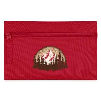 Majestic Mountain Forest Scene - Pencil Case - red - Front