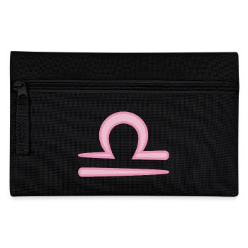 Signe du signe du zodiaque de la Balance rose pastel - Trousse - noir - Devant