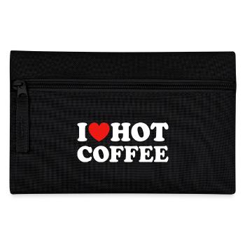 I Love Hot Coffee Coffee Saying - Pencil Case - black - Front