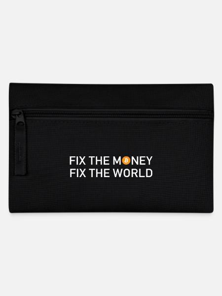 Fix The Money Fix The World Bitcoin - Federtasche - Schwarz