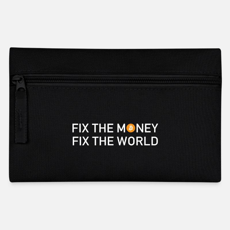 Fix The Money Fix The World Bitcoin - Federtasche - Schwarz