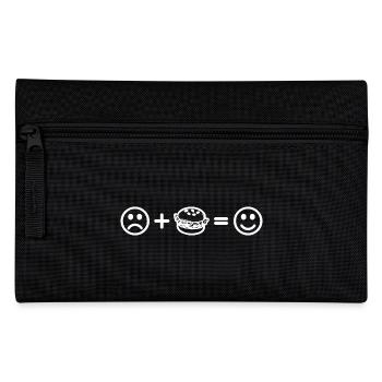Burger Smiley Happy Cheeseburger - Pencil Case - black - Front