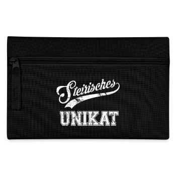 Steirisches Unikat – Stolz auf die Heimat - Federtasche - Schwarz - Vorne