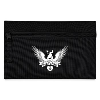 Bull Terrier Bullterrier Shirt with wings - Pencil Case - black - Front