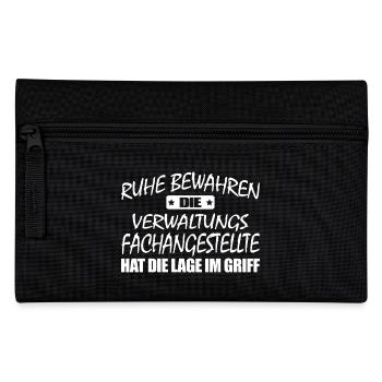 Ruhe bewahren - Verwaltungsfachangestellte - Federtasche - Schwarz - Vorne