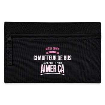 Chauffeur de bus douée folle cadeau femme - Trousse - noir - Devant