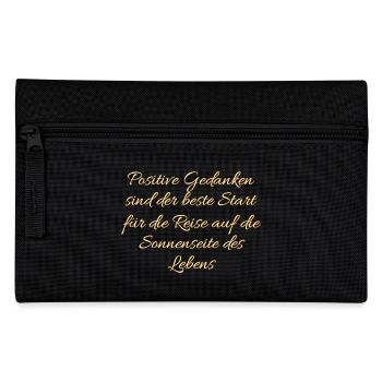 Positive Gedanken Sonnenseite des Lebens Orange - Federtasche - Schwarz - Vorne