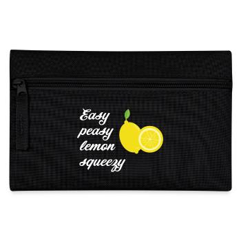 Zitronen mit Spruch Easy peasy lemon squeezy - Federtasche - Schwarz - Vorne