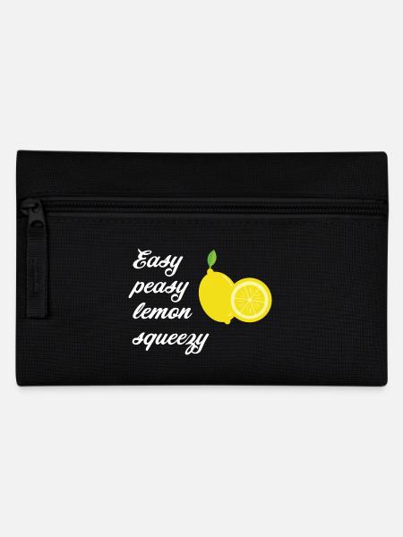Lemons with saying Easy peasy lemon squeezy - Pencil Case - black