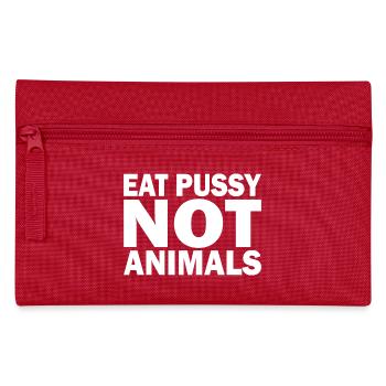 Eat pussy not animals - Federtasche - Rot - Vorne