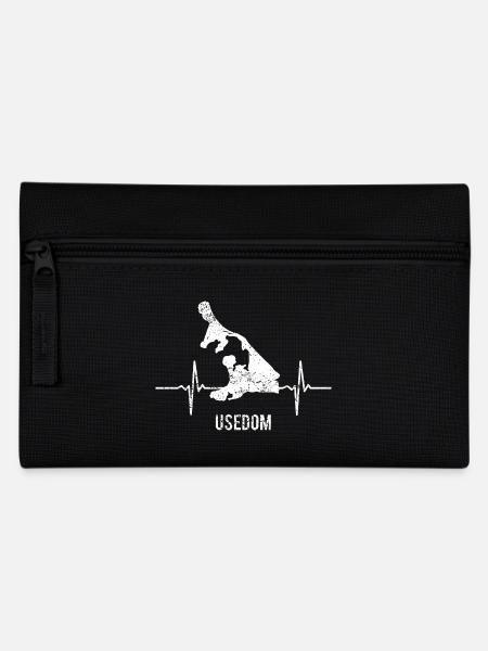 Geschenk, Heartbeat, Insel, Herzschlag, Usedom - Federtasche - Schwarz