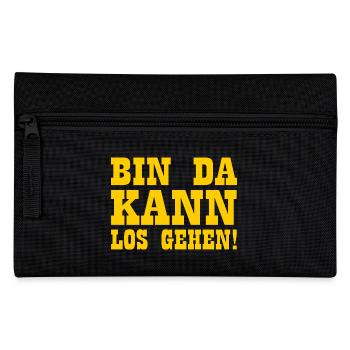 Bin da kann losgehen - Federtasche - Schwarz - Vorne