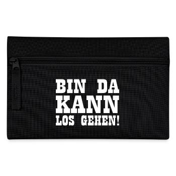 Bin da kann losgehen - Federtasche - Schwarz - Vorne