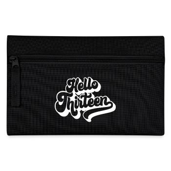 Hello Thirteen - Cute 13th Birthday 13 Years Old - Pencil Case - black - Front