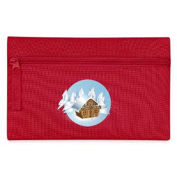 petite cabane en rondins au milieu d’un paysage de glace - Trousse - rouge - Devant