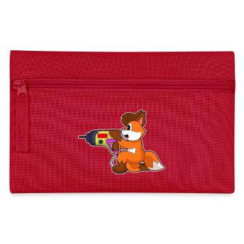 Fuchs Handwerker Bohrmaschine Handwerk - Federtasche - Rot - Vorne