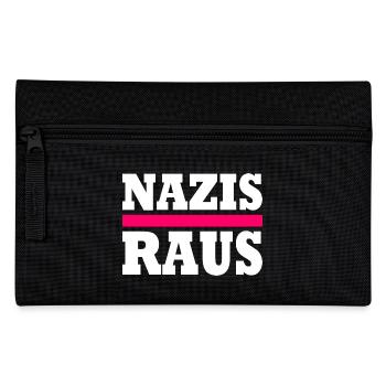 Nazis raus - Federtasche - Schwarz - Vorne