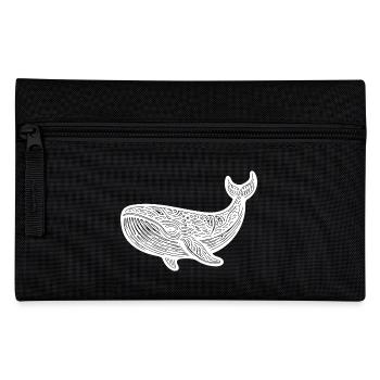Large Swimming Whale Vintage Sea Creature - Pencil Case - black - Front