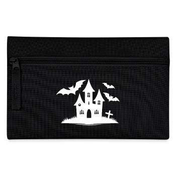 Kinder Halloween Fledermaus Spukhaus - Federtasche - Schwarz - Vorne