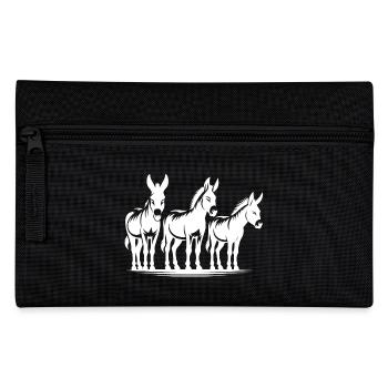 Cute Donkey Group Portrait Farmer Pictures - Pencil Case - black - Front