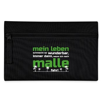 Mein Leben Malle (Schrift grün/weiß) - Federtasche - Schwarz - Vorne