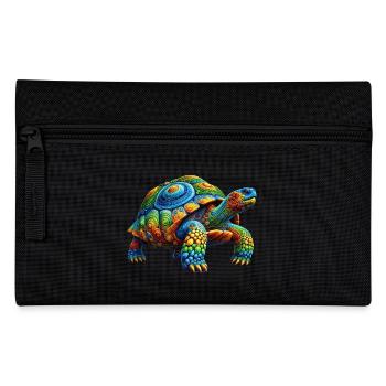 Colorful Rainbow Turtle - Pencil Case - black - Front
