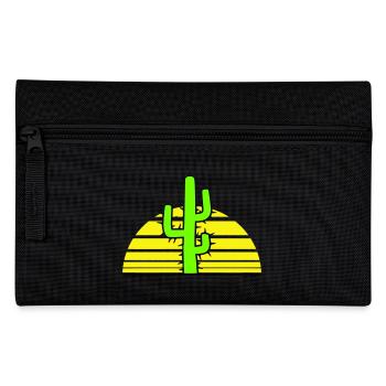 Cactus Sun Prickly Night Desert Sunset - Pencil Case - black - Front
