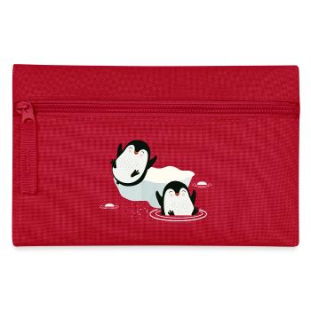 Two penguins playing in the water with floe - Pencil Case - red - Front