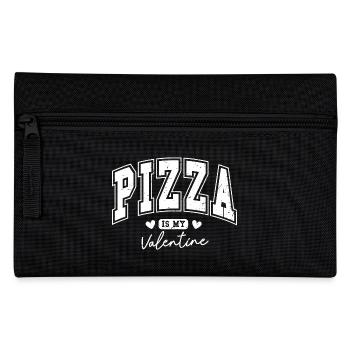 Valentine's Day Gift Pizza Is My Valentine Funny - Pencil Case - black - Front