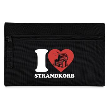 I Love Strandkorb - Herz - Hobby - Federtasche - Schwarz - Vorne