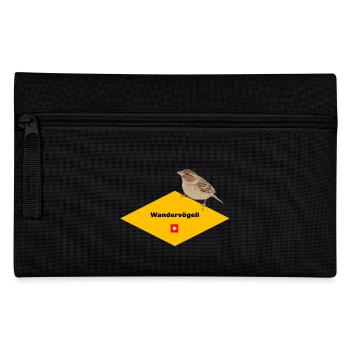 Wandervögeli – Schweizer Funshirt für Wanderfans - Federtasche - Schwarz - Vorne