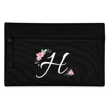 Letter h flowers - Pencil Case - black - Front