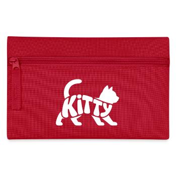 Kitty - Cute Pet Cat Design - Pencil Case - red - Front