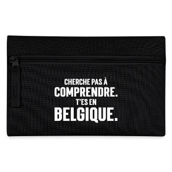 VERSUCHE NICHT ZU VERSTEHEN. SIE SIND IN BELGIEN, - Federtasche - Schwarz - Vorne