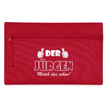 Der Jürgen match das schon - Federtasche - Rot - Vorne