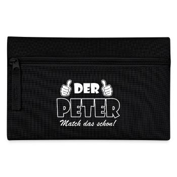 Der Peter match das schon - Federtasche - Schwarz - Vorne