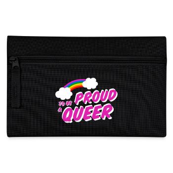 Proud to be Queer LGBT Rainbow Gay Shirt - Pencil Case - black - Front